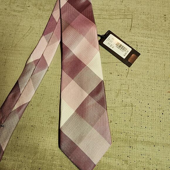 Nwt Murano Mens Pink Plaid Neck Tie Silk Italy Preppy Baby Holiday Church Gift - Picture 3 of 7